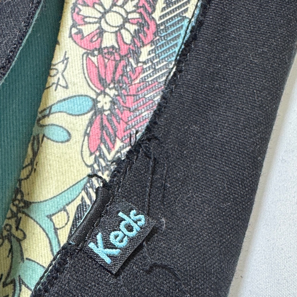 Keds Women's Black Floral Bow Flats - Picture 3 of 11